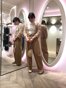 「FURFUR（ファーファー）のレースコンビリブトップス（トップス、その他）」を使った、FURFUR ルミネエスト新宿店さん（レディース・160cm）の冬コーディネート