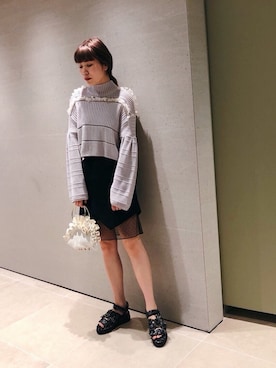「アイテム（バッグ、ホワイト系）」を使った、FURFUR ルミネエスト新宿店さん（レディース・160cm）の春コーディネート