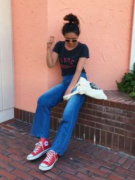 「allstar」｜「アイテム（Tシャツ/カットソー）」を使った、mariko   さん（レディース・170cm）の春コーディネート