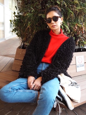 「DHOLIC（ディーホリック）のアイテム（その他アウター）」を使った、mariko   さん（レディース・170cm）の冬コーディネート