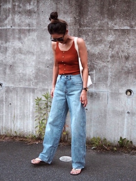 「ラフスタイル」｜「アイテム（ビーチサンダル）」を使った、mariko   さん（レディース・170cm）の夏コーディネート