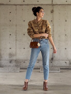 「ブラウンコーデ」｜「アイテム（ブーティ）」を使った、mariko   さん（レディース・170cm）の冬コーディネート