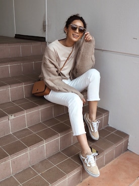 「Mila Owen（ミラオーウェン）のカットオフストレートデニム（デニムパンツ）」を使った、mariko   さん（レディース・170cm）の冬コーディネート