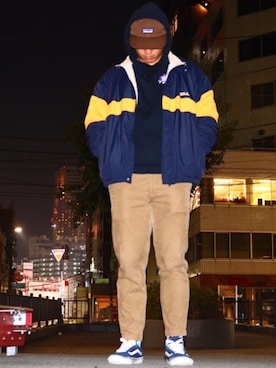 「アイテム（ブルゾン）」を使った、せきさん（メンズ・177cm・10代）の冬コーディネート