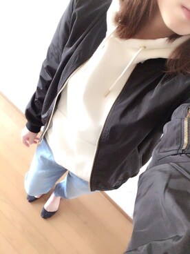 「coca（coca）（コカ）のアイテム（ブルゾン）」を使った、♡ha♡さん（レディース・155cm）の春コーディネート