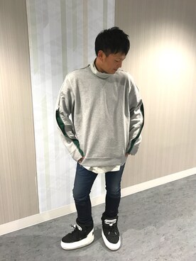 「MSGM（エムエスジーエム）のアイテム（ブーツ）」を使った、hideさん（メンズ・172cm）の冬コーディネート