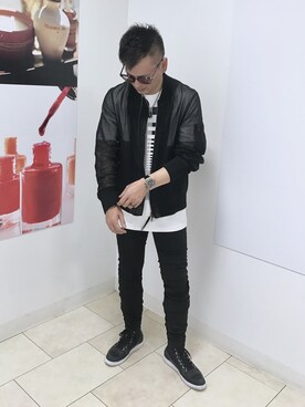 美品 DIESEL BLACK GOLD レザージャケット ブルゾン MA-1 DIESEL BLACK GOLDのMA-1を使った人気ファッション