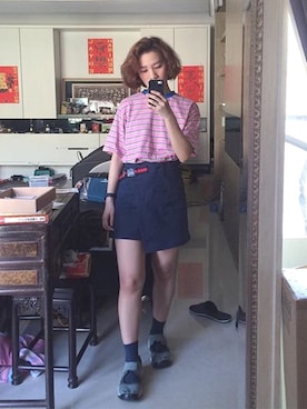 「ADER error（アーダーエラー）のアイテム（スカート）」を使った、瑄さん（レディース・160cm）の冬コーディネート