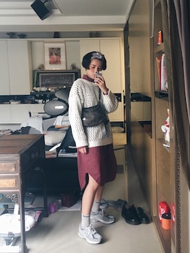 「NEW BALANCE 990」｜「アイテム（ワンピース/ドレス）」を使った、瑄さん（レディース・160cm）の秋コーディネート