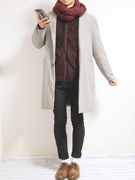 「jiggys shop（ジギーズショップ）のアイテム（チノパンツ）」を使った、ぷれさん（メンズ・168cm）の冬コーディネート