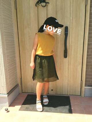 sayumaru使用「JENNI love（サイドラインメッシュスカート）」的時尚穿搭
