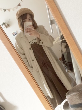 「サマンサ モスモス(Samansa Mos2)」｜「アイテム（チェスターコート）」を使った、みきさん（レディース・151cm）の冬コーディネート
