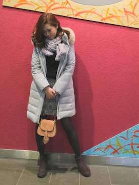 「willselection」｜「アイテム（ダウンジャケット/コート）」を使った、yuka.c5さん（レディース・159cm）の冬コーディネート