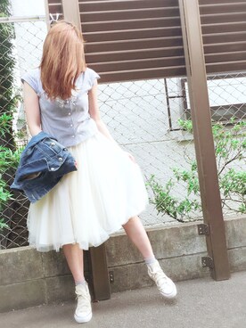 「willselection」｜「アイテム（デニムジャケット）」を使った、yuka.c5さん（レディース・159cm）の春コーディネート