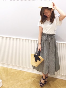 「BSTR」｜「アイテム（帽子）」を使った、yuka.c5さん（レディース・159cm）の春コーディネート