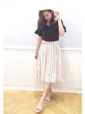 「BSTR」｜「アイテム（帽子）」を使った、yuka.c5さん（レディース・159cm）の春コーディネート