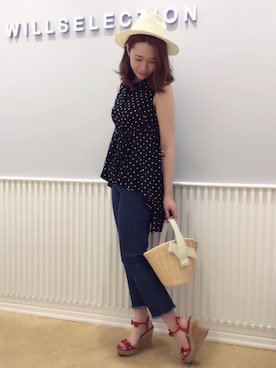「BSTR」｜「アイテム（帽子）」を使った、yuka.c5さん（レディース・159cm）の夏コーディネート