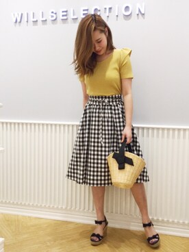 「ベルイエロー」｜yuka.c5さん（レディース・159cm）の春コーディネート