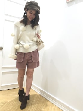 「キュロット」｜「アイテム（キャスケット）」を使った、yuka.c5さん（レディース・159cm）の秋コーディネート