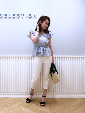 「WILLSELECTION（ウィルセレクション）のアイテム（パンツ）」を使った、yuka.c5さん（レディース・159cm）の春コーディネート