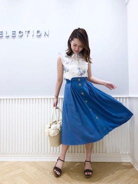 「WILLSELECTION（ウィルセレクション）のアイテム（トートバッグ）」を使った、yuka.c5さん（レディース・159cm）の夏コーディネート