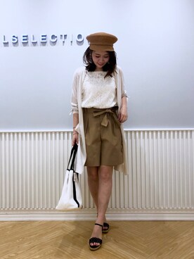 「キュロット」｜「アイテム（キャスケット）」を使った、yuka.c5さん（レディース・159cm）の夏コーディネート