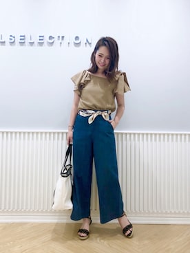 「WILLSELECTION（ウィルセレクション）のアイテム（パンツ）」を使った、yuka.c5さん（レディース・159cm）の夏コーディネート