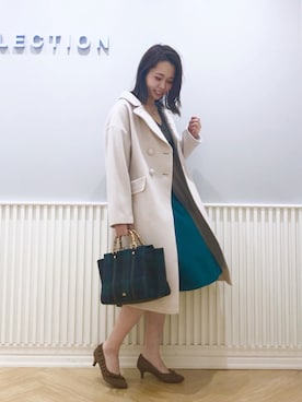 「グリーンスカート」｜「アイテム（ジャケット/アウター）」を使った、yuka.c5さん（レディース・159cm）の秋コーディネート