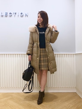 「willselection」｜「アイテム（ダウンジャケット/コート）」を使った、yuka.c5さん（レディース・159cm）の冬コーディネート