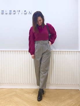 「WILLSELECTION（ウィルセレクション）のアイテム（パンツ）」を使った、yuka.c5さん（レディース・159cm）の冬コーディネート