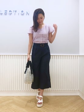 「WILLSELECTION（ウィルセレクション）のアイテム（パンツ）」を使った、yuka.c5さん（レディース・159cm）の春コーディネート