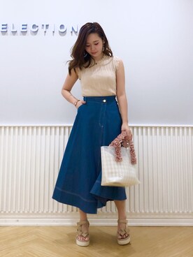 「WILLSELECTION（ウィルセレクション）のアイテム（ハンドバッグ）」を使った、yuka.c5さん（レディース・160cm）の夏コーディネート
