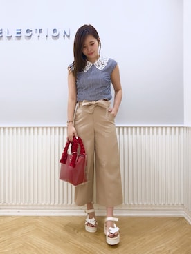 「WILLSELECTION（ウィルセレクション）のアイテム（パンツ）」を使った、yuka.c5さん（レディース・159cm）の夏コーディネート