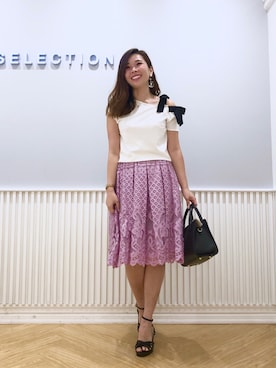 「WILLSELECTION（ウィルセレクション）のアイテム（ハンドバッグ）」を使った、yuka.c5さん（レディース・159cm）の夏コーディネート