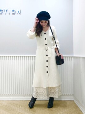 「WILLSELECTION（ウィルセレクション）のアイテム（バッグ）」を使った、yuka.c5さん（レディース・159cm）の冬コーディネート