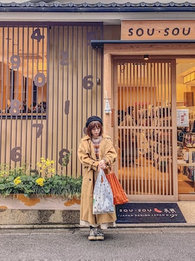 「moussy」｜「アイテム（ハンチング/ベレー帽）」を使った、E_さん（レディース・158cm）の冬コーディネート