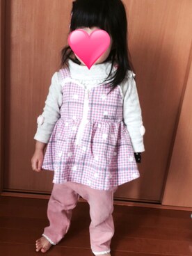 「BeBe（ベベ）のアイテム（ニット/セーター）」を使った、ayaさん（キッズ・80cm）の春コーディネート