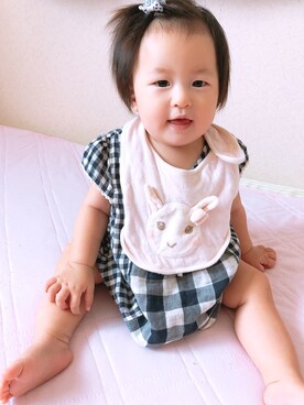 「9ヶ月」｜「アイテム（ワンピース/ドレス）」を使った、ayaさん（キッズ・70cm）の夏コーディネート