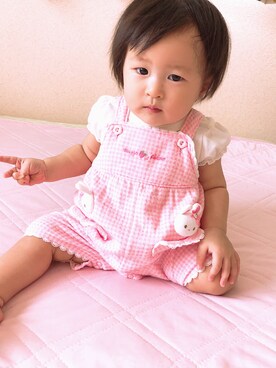 「9ヶ月」｜「アイテム（オールインワン・サロペット）」を使った、ayaさん（キッズ・70cm）の秋コーディネート