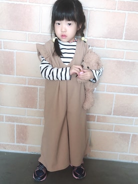 「Right-on（ライトオン）のアイテム（オールインワン・サロペット）」を使った、ayaさん（キッズ・90cm）の秋コーディネート