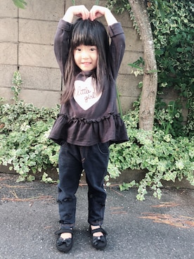 「へんなポーズ」｜ayaさん（キッズ・90cm）の秋コーディネート