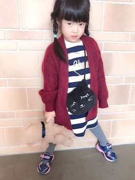 「Moujonjon（ムージョンジョン）のアイテム（オールインワン・サロペット）」を使った、ayaさん（キッズ・90cm）の秋コーディネート