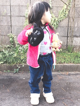 「BREEZE（ブリーズ）のアイテム（マウンテンパーカー）」を使った、ayaさん（キッズ・90cm）の冬コーディネート