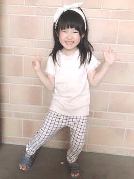 「ユニクロ」｜「アイテム（サンダル）」を使った、ayaさん（キッズ・90cm）の春コーディネート