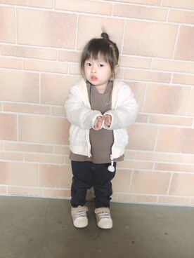 「MIKI HOUSE（ミキハウス）のアイテム（ジャケット/アウター）」を使った、ayaさん（キッズ・100cm）の冬コーディネート