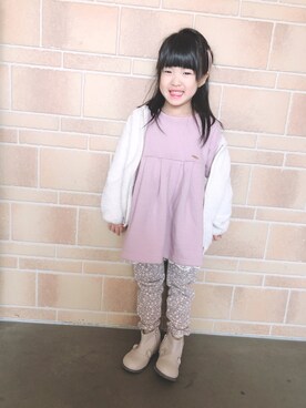 「5歳」｜「アイテム（チュニック）」を使った、ayaさん（キッズ・100cm）の春コーディネート