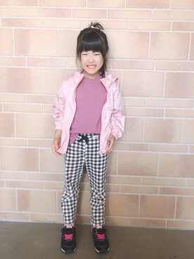 「COMME CA ISM（コムサイズム）のアイテム（ブルゾン）」を使った、ayaさん（キッズ・100cm）の秋コーディネート