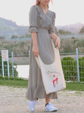 楊柳フリルワンピースを使った人気ファッションコーディネート Wear