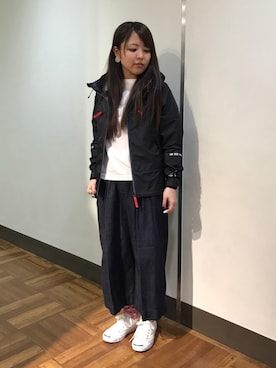 「MANASTASH（マナスタッシュ）のアイテム（マウンテンパーカー）」を使った、もぎさん（レディース・153cm）の冬コーディネート