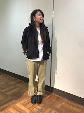 「and wander」｜もぎさん（レディース・153cm）の冬コーディネート